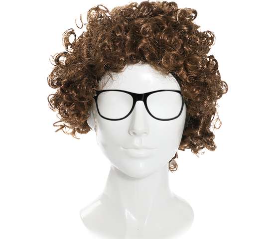 Brown Afro and Geek Glasses
